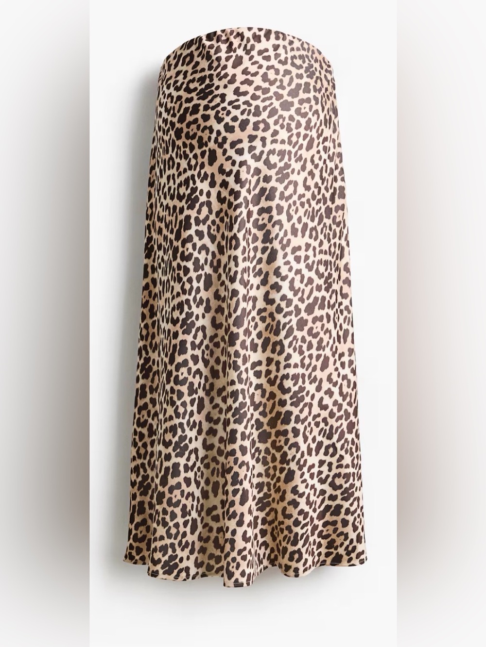 Leopard Print Midi Satin Slip Skirt Tummy Maternity | NWT